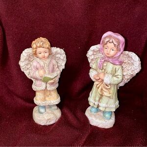 Vintage Affco victorian style Christmas angels figurines Angel caroling winter